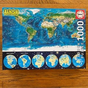 Educa Neon World Map Puzzle 1000pc